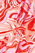 Artistic Muse Abstract Print Ruffle Cascade Mock Neck Blouse